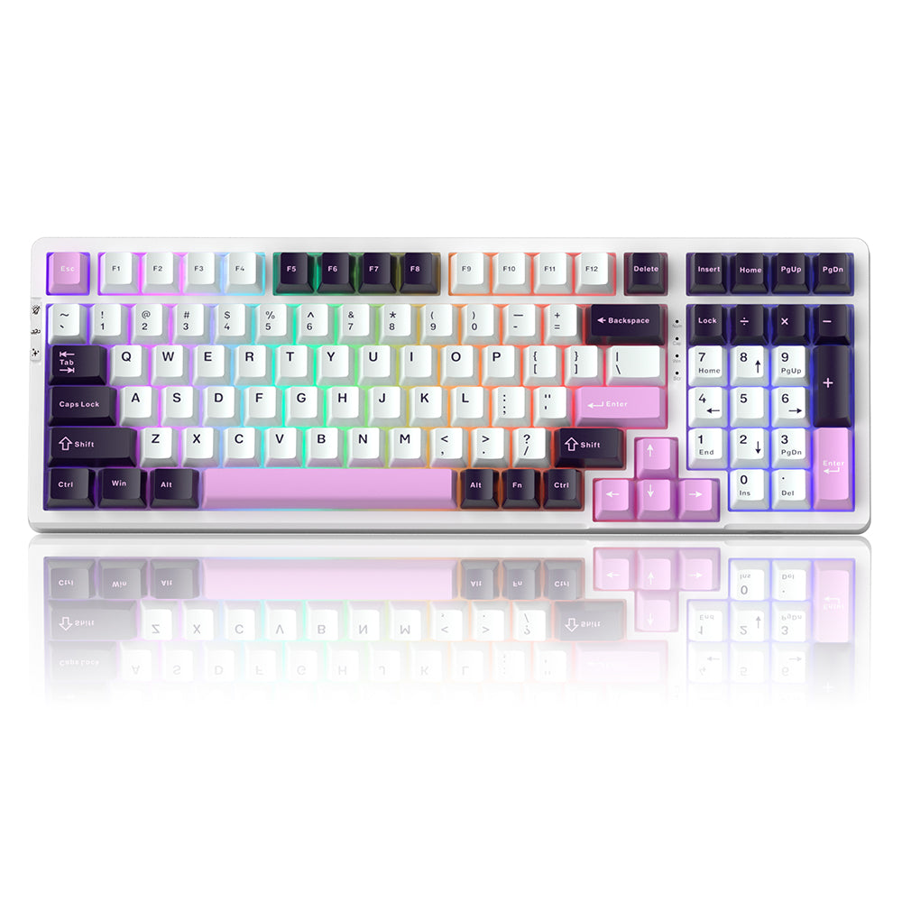 Magegee Light100 Purple jade, Violet switch,100keys, PBT keycaps, RGB light, Gasket structure Wired mechanical keyboard