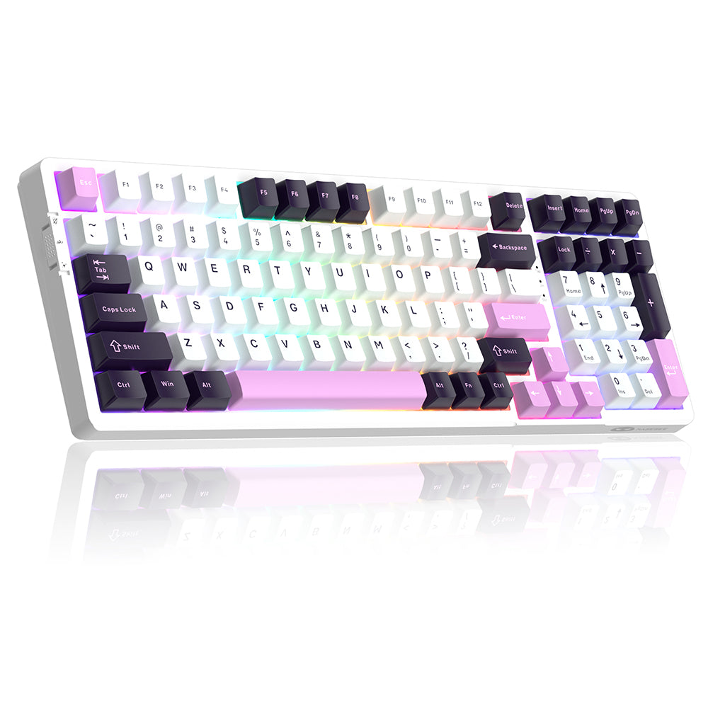 Magegee Light100 Purple jade, Violet switch,100keys, PBT keycaps, RGB light, Gasket structure Wired mechanical keyboard