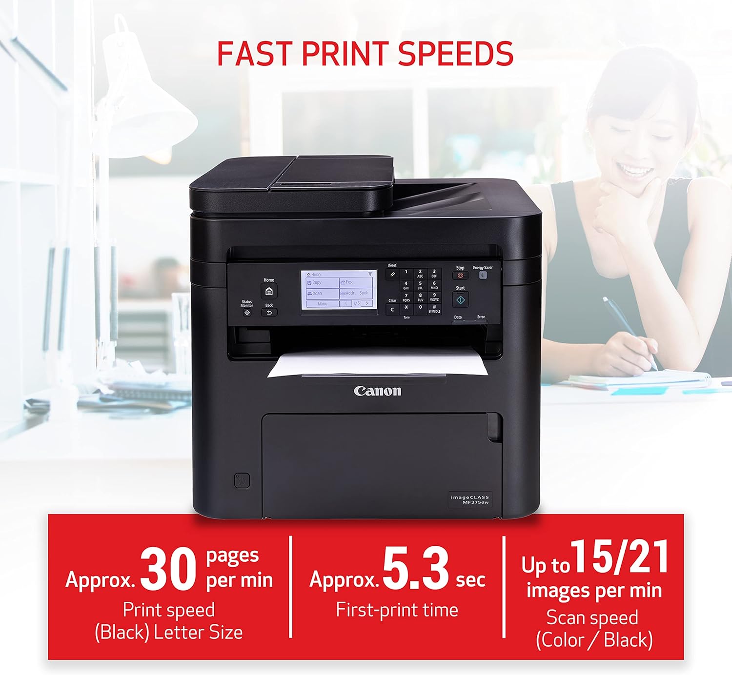 Canon MF275dw Monochrome, Duplex Wireless Laser Printer