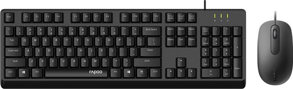 RAPOO X130 PRO Wired keyboard and Mouse Compo ARABIC Black
