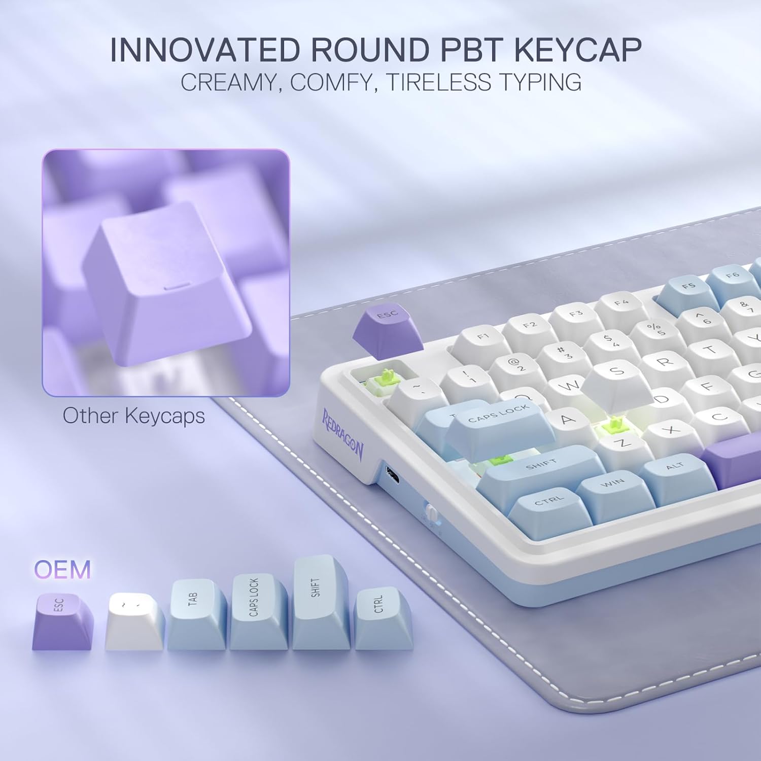 Redragon K673WBP-RGB-MAX 75% gasket Mechanical Keyboard WIRED/2.4/BT