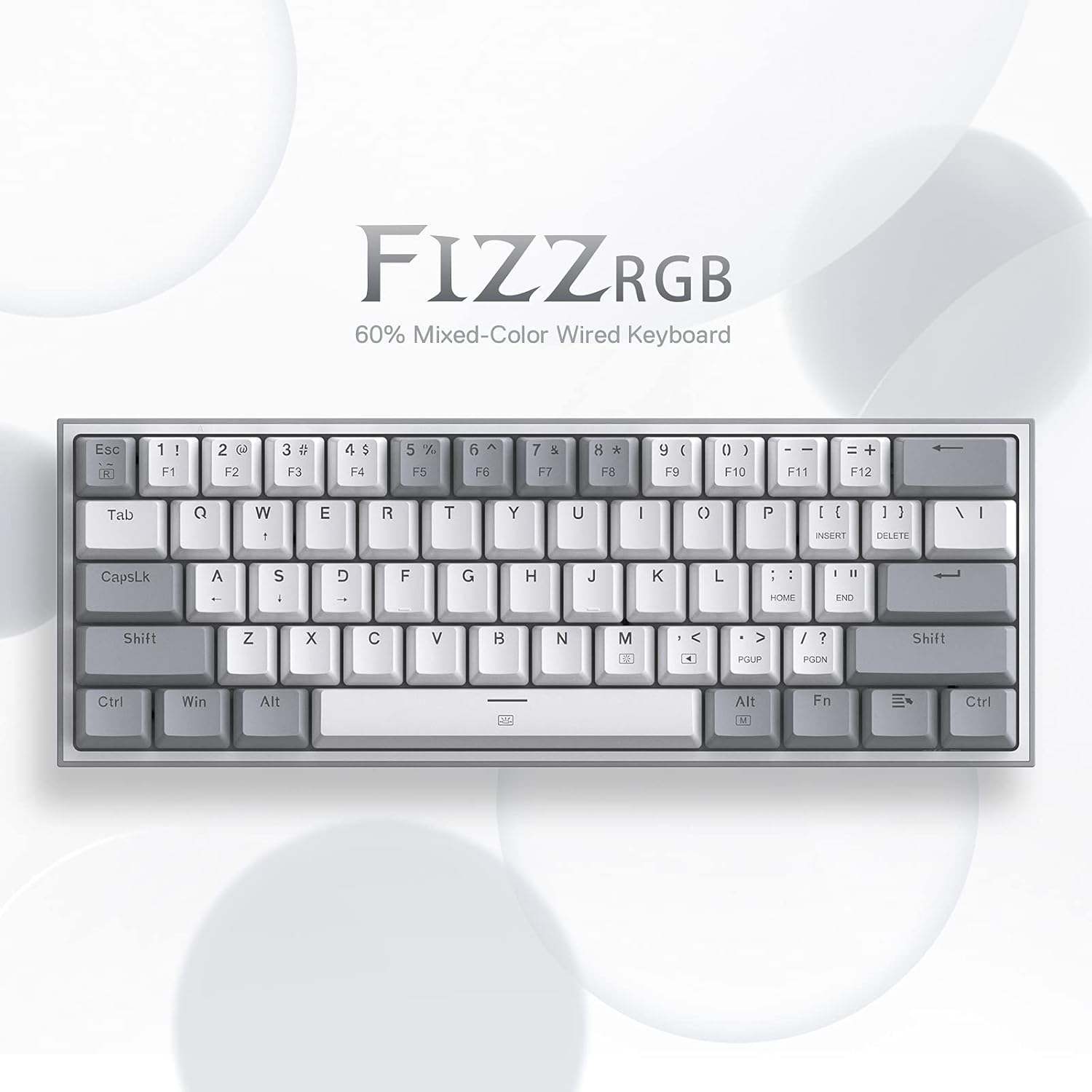 REDRAGON MECHANICAL KEYBOARD K617-RGB WHITE/GRAY COLOR ENGLISH LAYOUT