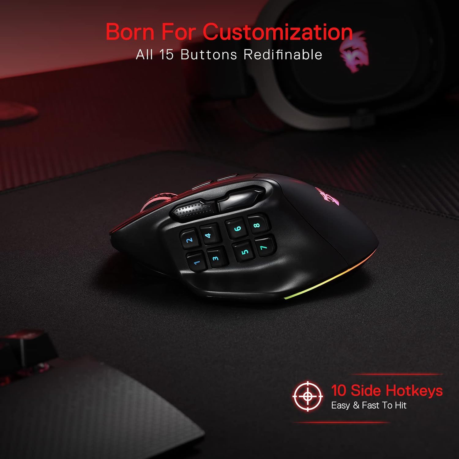 REDRAGON M811-RGB Wired Gaming Mouse Black Color