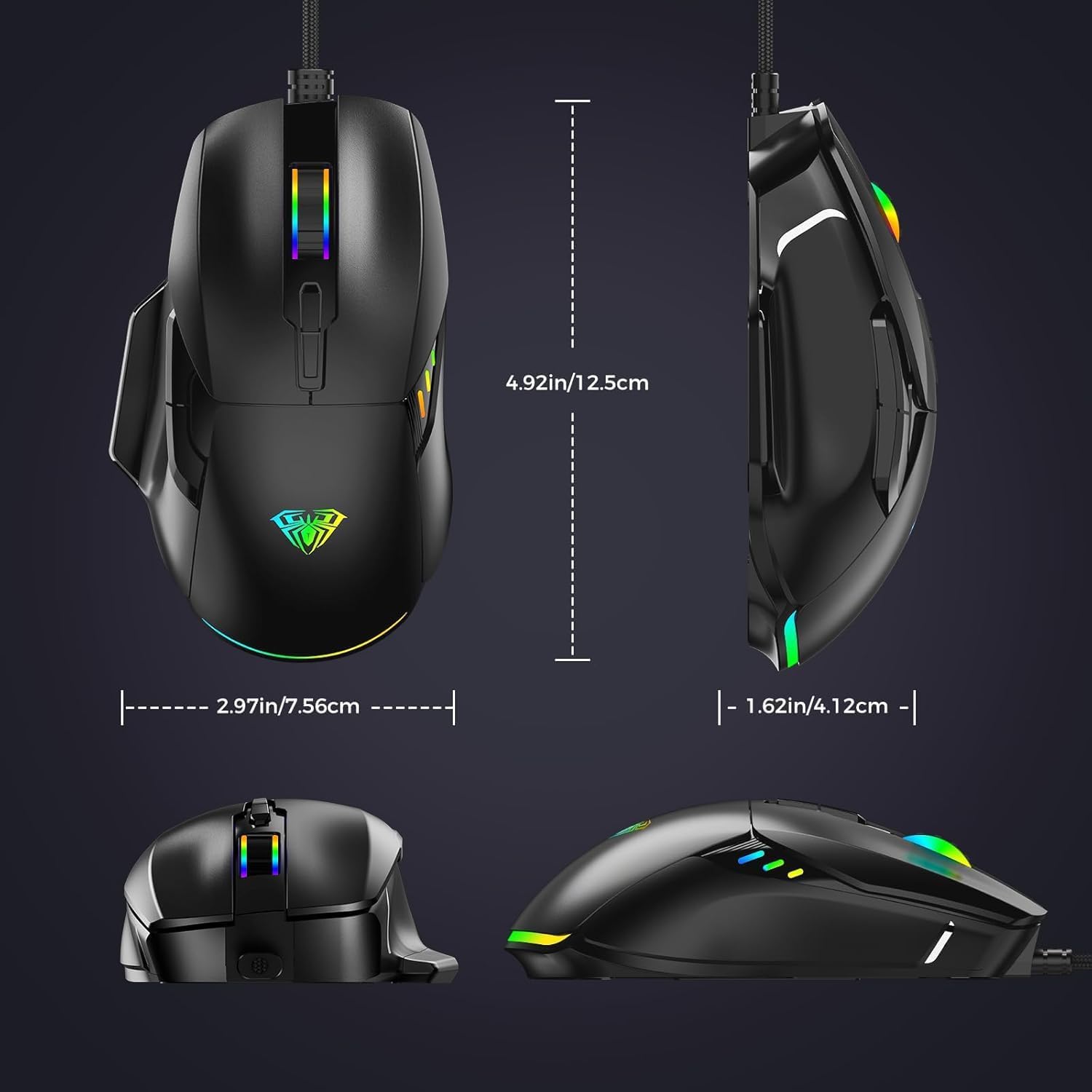 AULA F815 Wired gaming mouse Colorful light effects (WIRED)