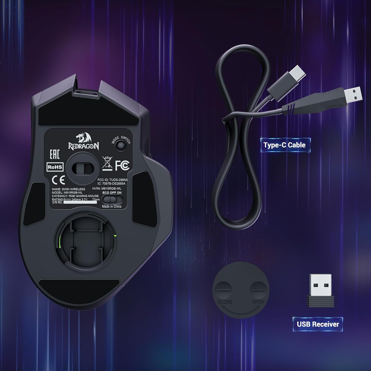 ReDragon M915 RGB WL gaming mouse