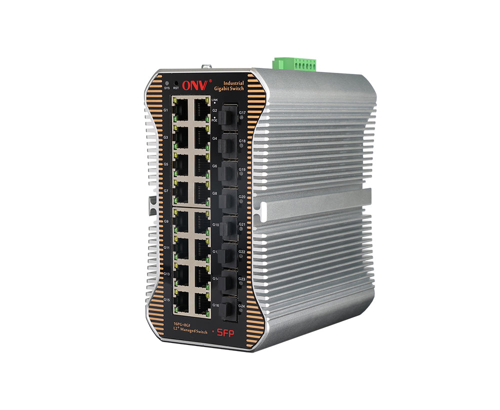 ONV IPS33024PFM-8F Gigabit 24-port L2+ managed industrial PoE switch