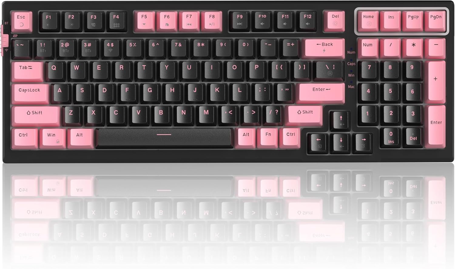 Magegee SKY98 Pink black, Blue Switch, 99 keys, RGB light Tri-mode mechanical keyboard