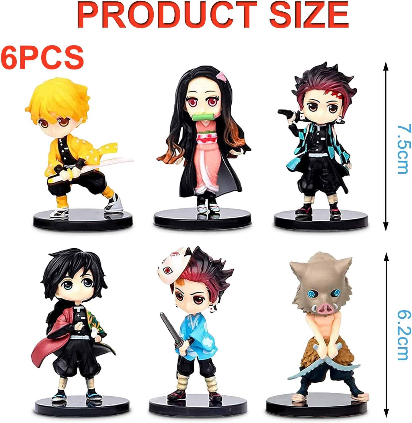 Demon Slayer Action Figures Set (6 Pieces )