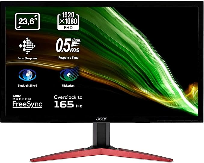 LED ACER KG241Q 24" Gaming 165Hz Refresh Rate ,0.5ms Response FHD TN FLAT