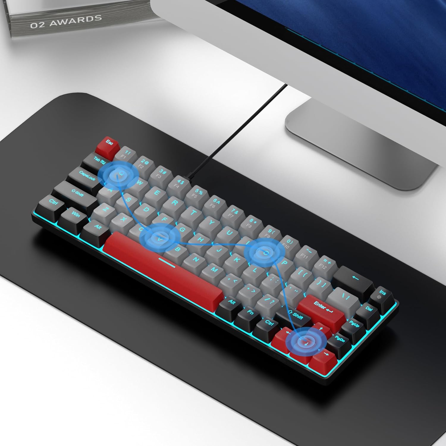 Magegee MK-BOX Black gray color, blue switch, 68 keys Wired mechanical keyboard