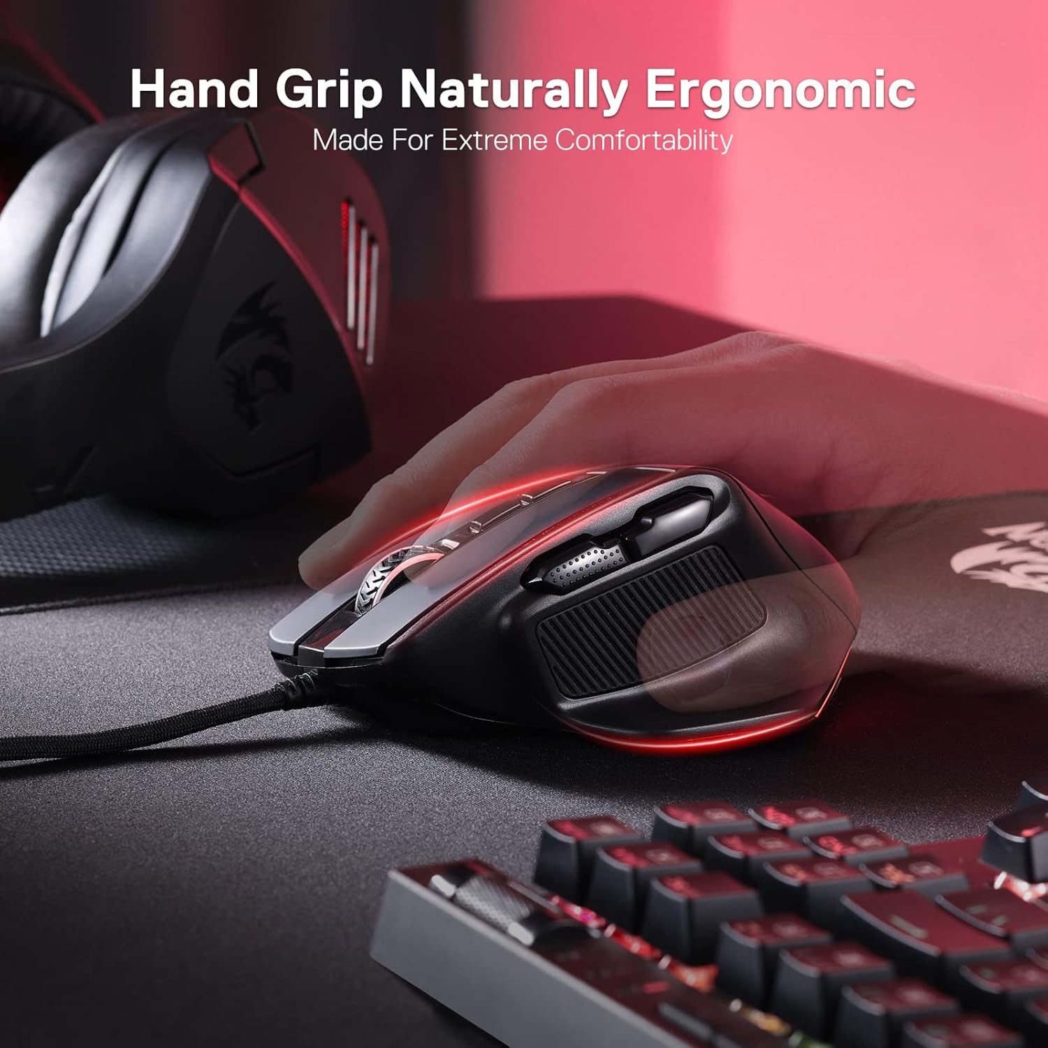 REDRAGON M806-RGB WIRED GAMING MOUSE.BLACK