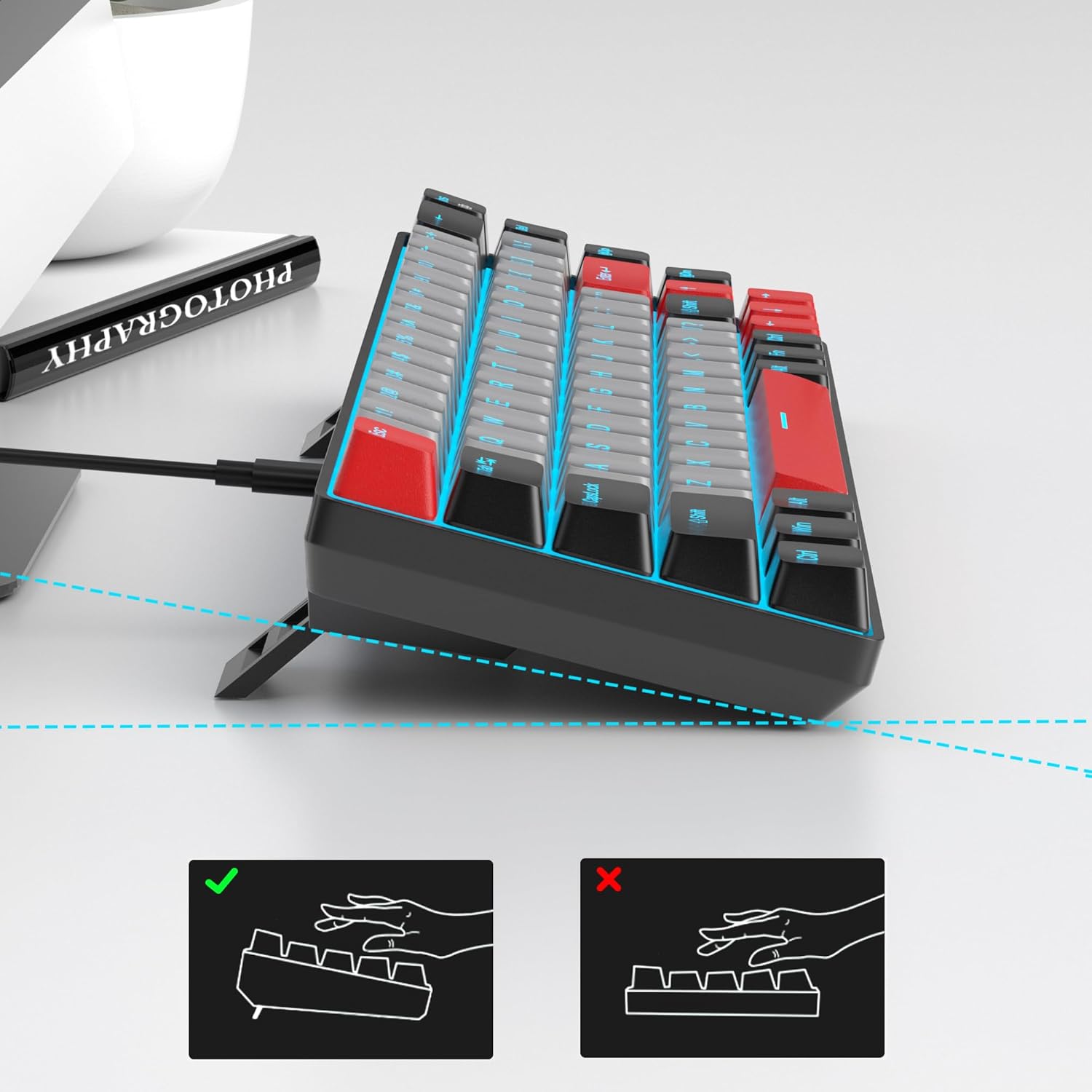 Magegee MK-BOX Black gray color, blue switch, 68 keys Wired mechanical keyboard