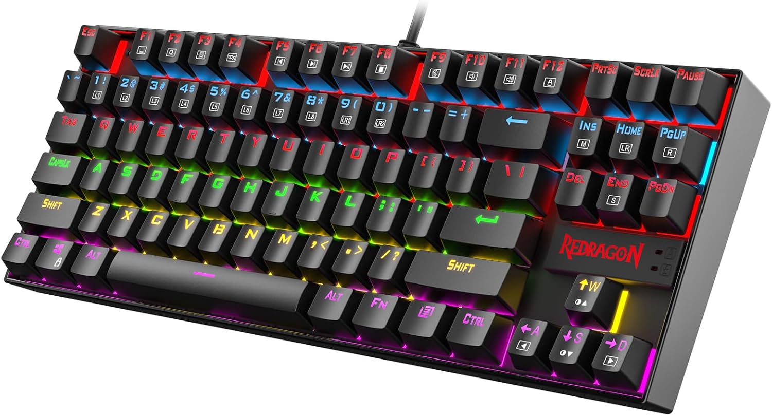 ReDragon K552RGB 287Key ARABIC mechanical keyboard ,(BLACK )