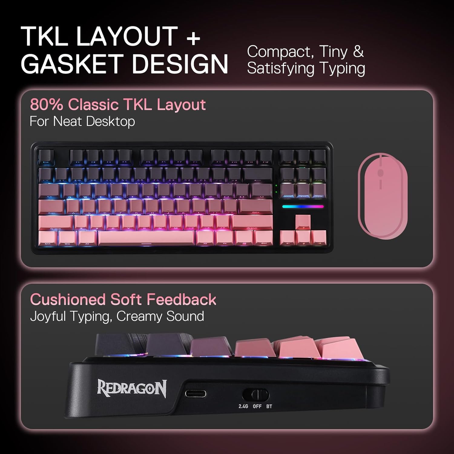 Redragon K728SP-RGB-PRO Gasket wired Mechanical Keyboard