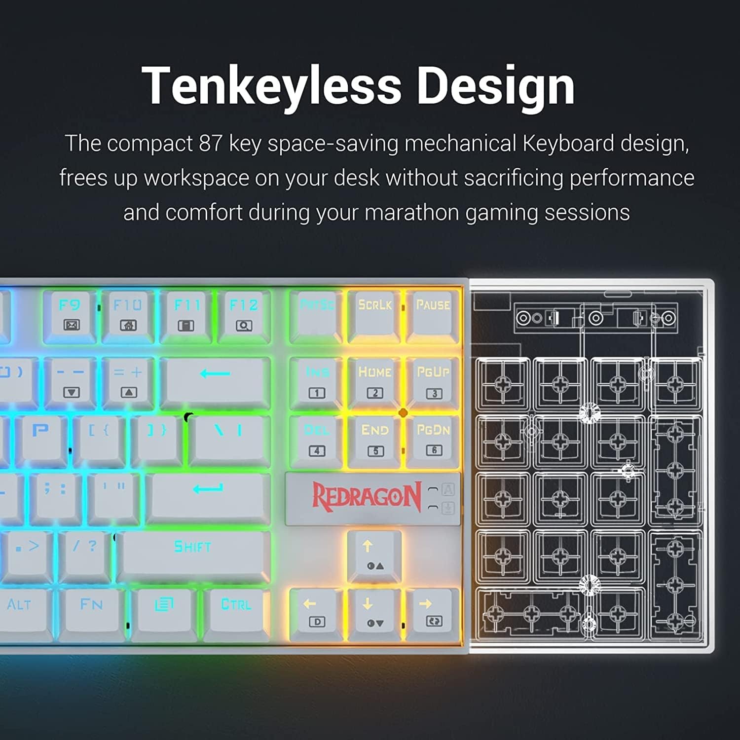 Redragon K552-RGB-1 Mechanical keyboard ARABIC Layoute WHITE