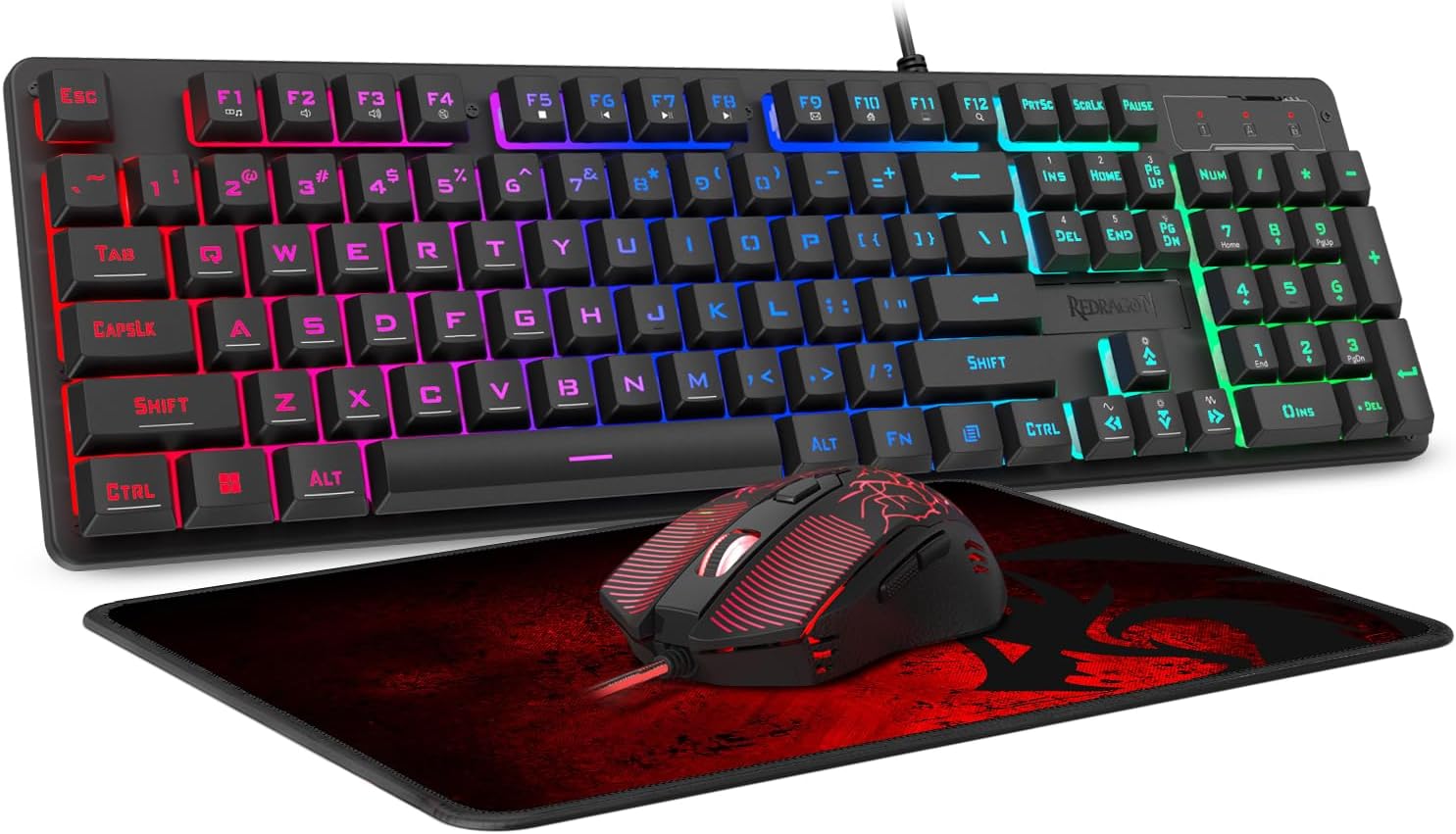REDRAGON S107-RGB-KS Keyboard, mouse, mousepad combo
