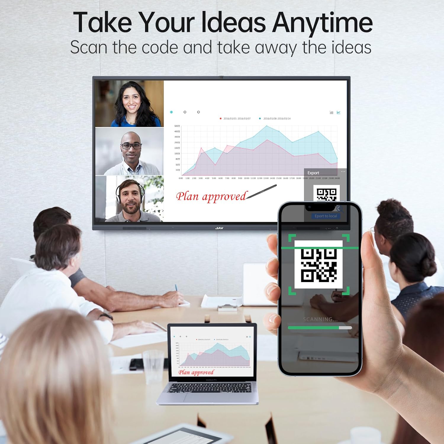 JAV Smart Board, 65'' 4K UHD Interactive Whiteboard