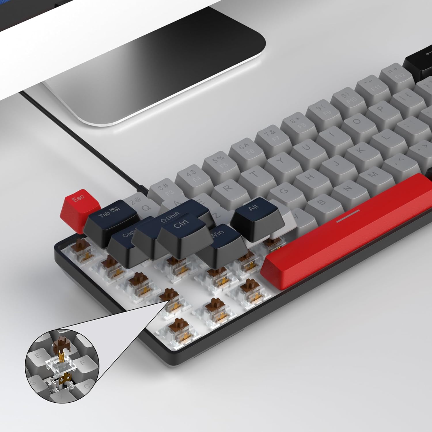 Magegee MK-BOX Black gray color, blue switch, 68 keys Wired mechanical keyboard