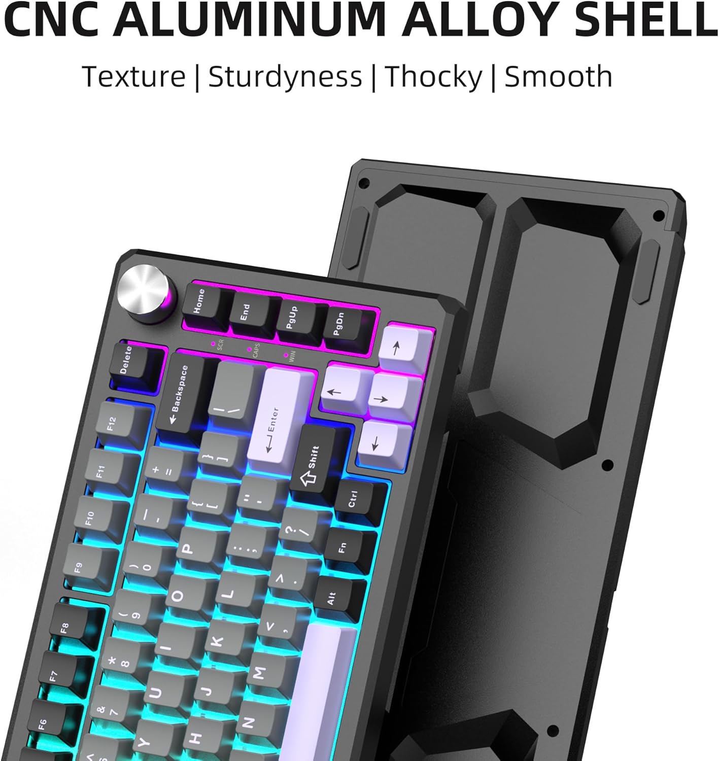 Magegee Captain75 Twilight purple, Blueberry switch, 82 keys, RGB light Aluminum case mechanical keyboard