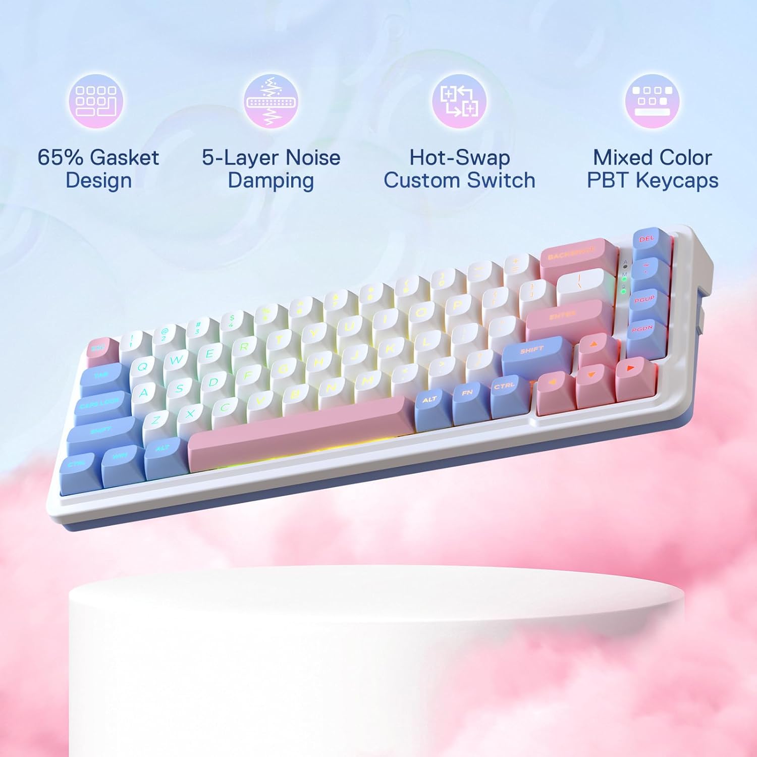 Redragon K709WBP-RGB-PRO 3MODE 68Key mechanical keyboard