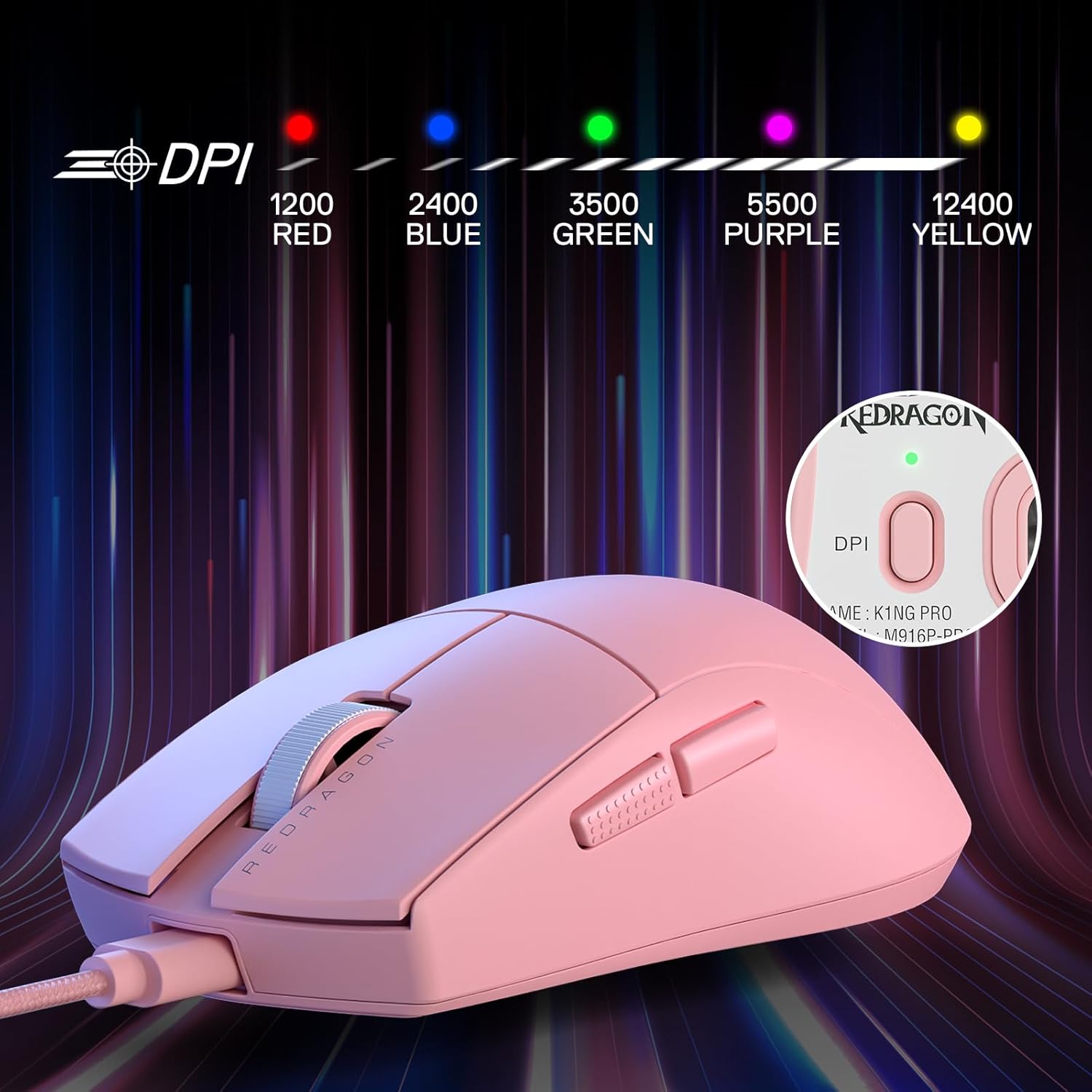 REDRAGON M724P PINK MOUSE