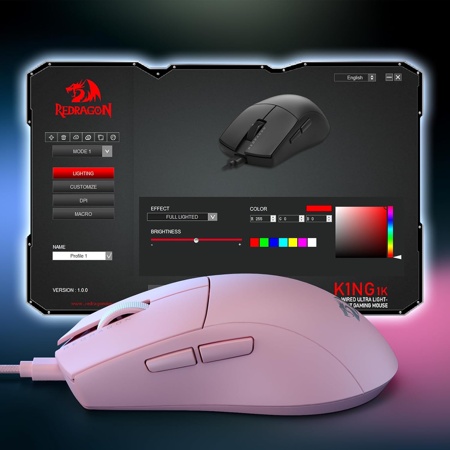 REDRAGON M724P PINK MOUSE