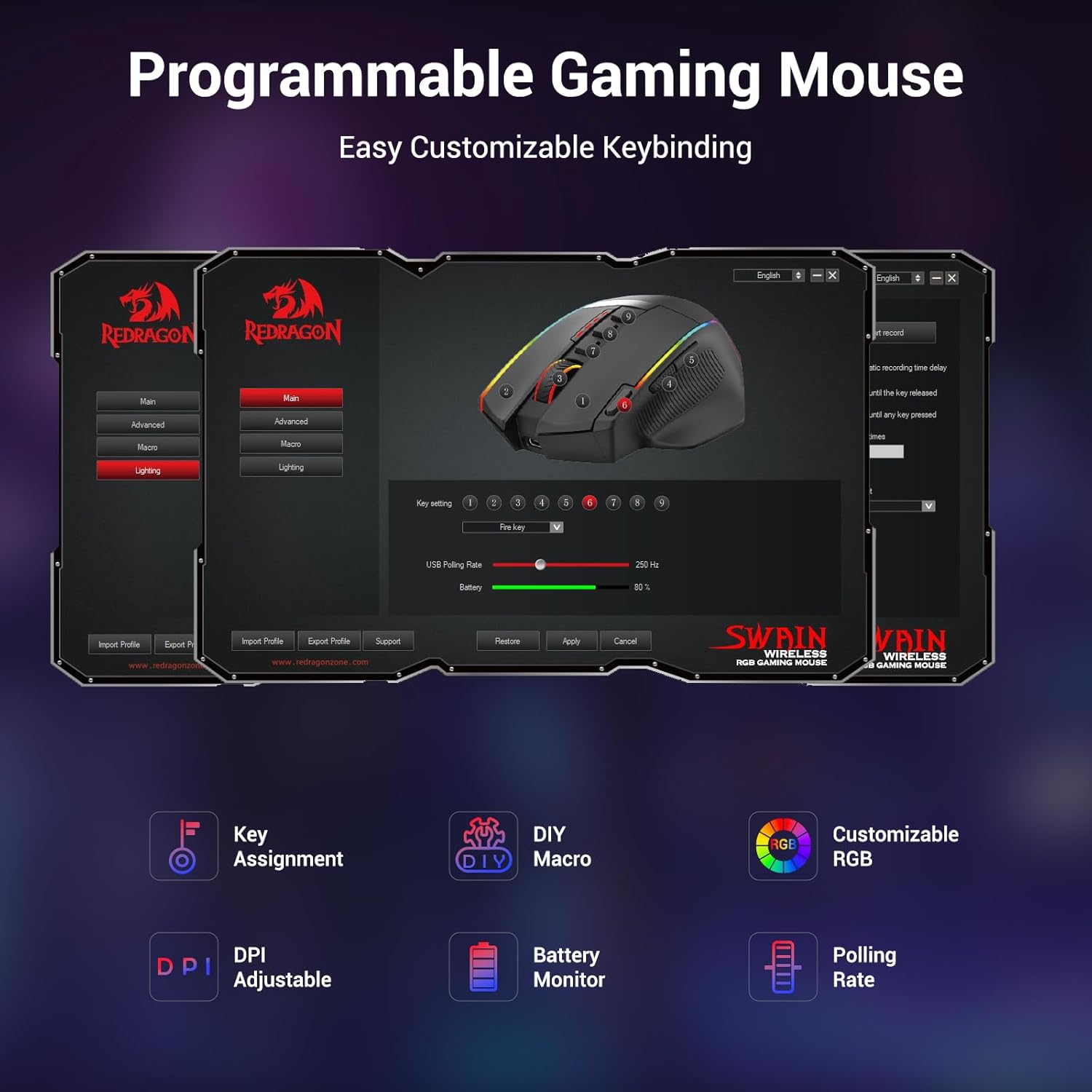 ReDragon M915 RGB WL gaming mouse