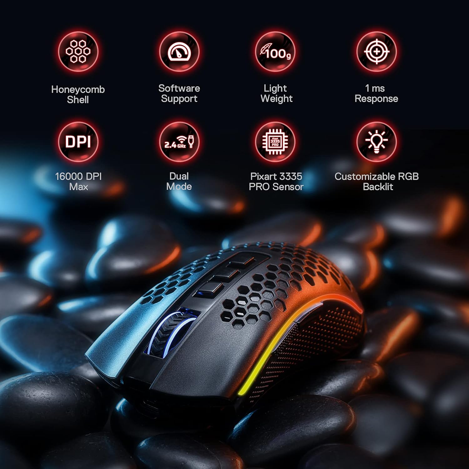 ReDragon M808-KS GAMING MOUSE DUAL MODE WIRE+WIRELESS