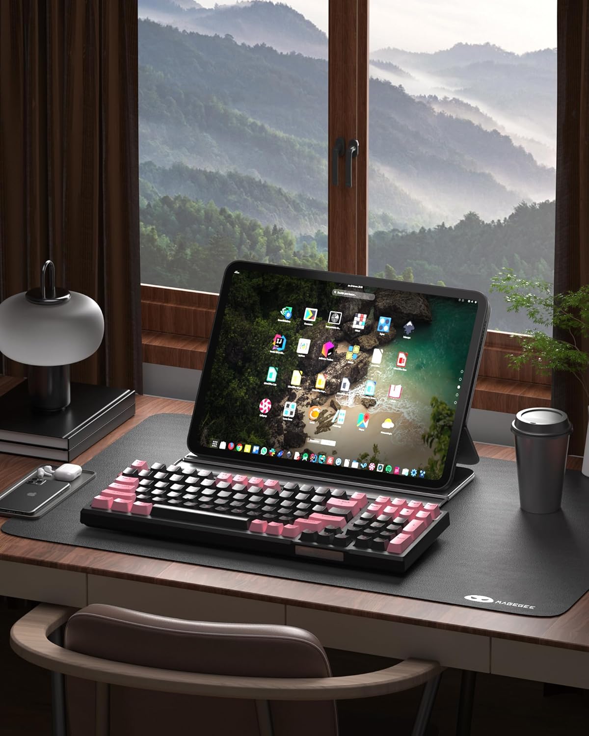 Magegee SKY98 Pink black, Blue Switch, 99 keys, RGB light Tri-mode mechanical keyboard
