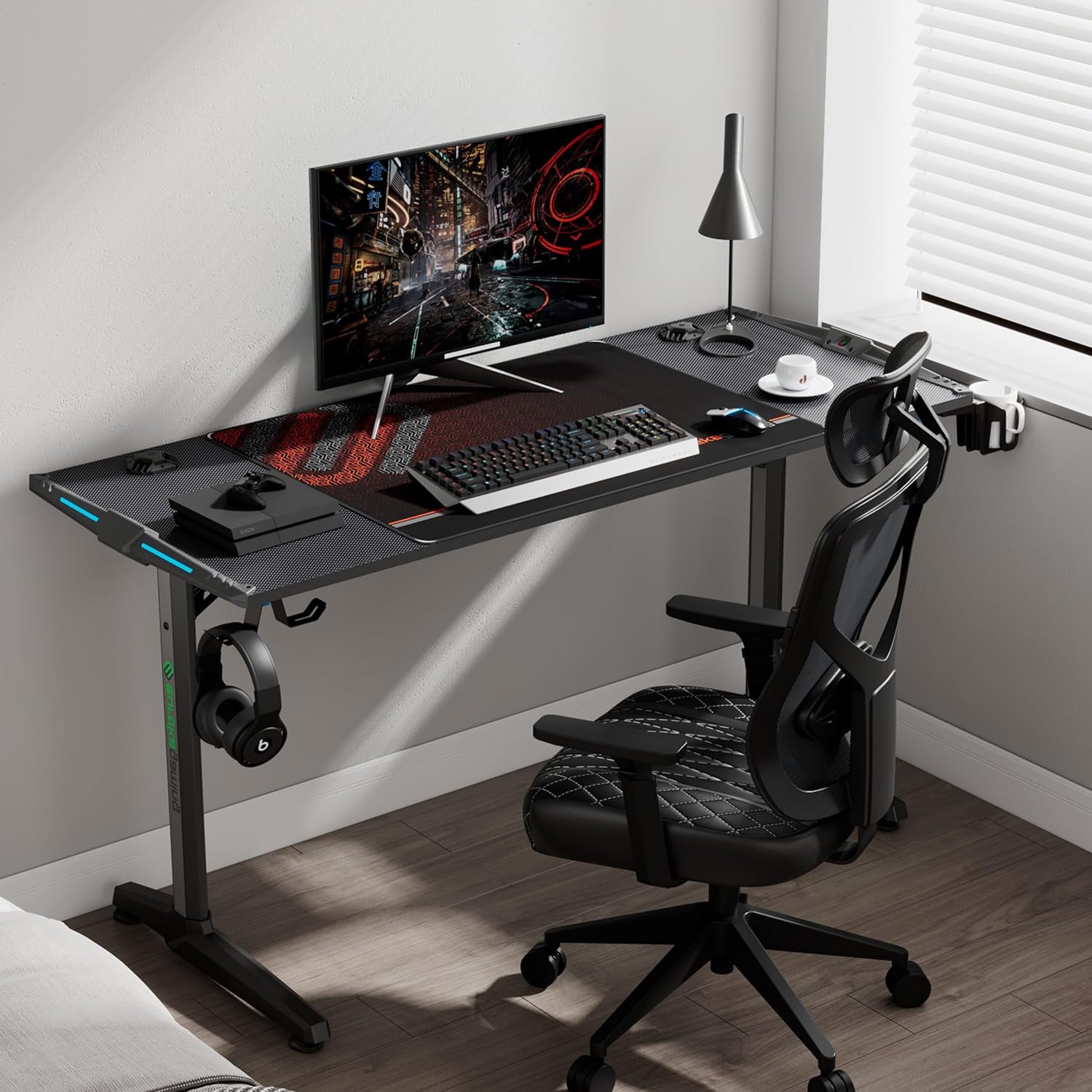 Eureka Ergonomic 55 Inch RGB LED Gaming Desk
