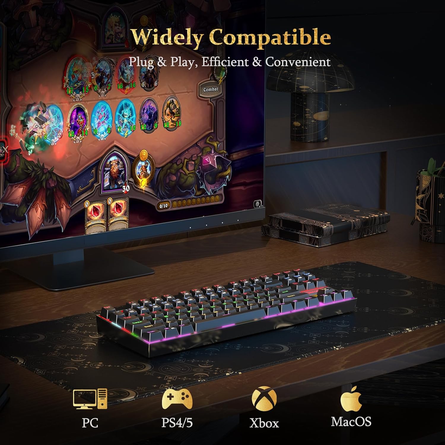 ReDragon K552RGB 287Key ARABIC mechanical keyboard ,(BLACK )