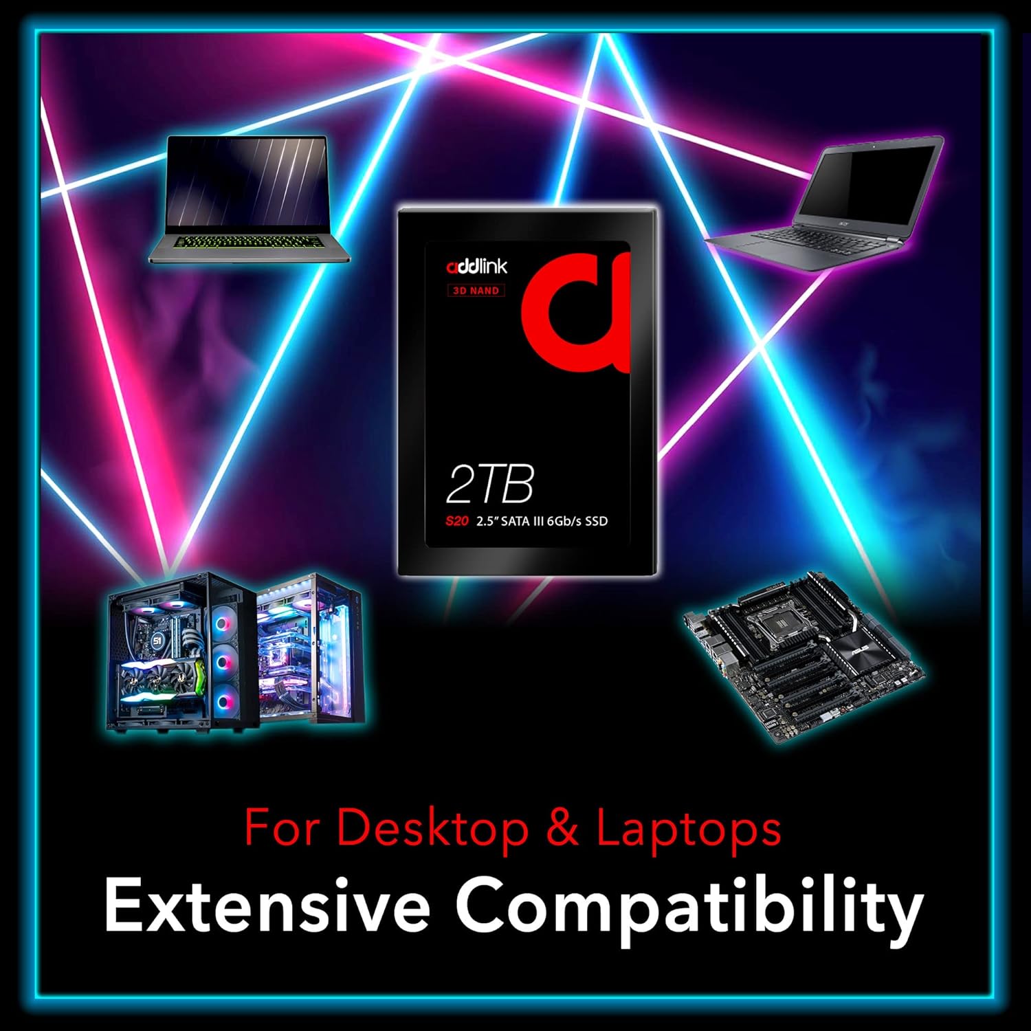 Addlink S20 2TB SSD 2.5" SATA III 6Gb/s (Up to R:550 , W :500)