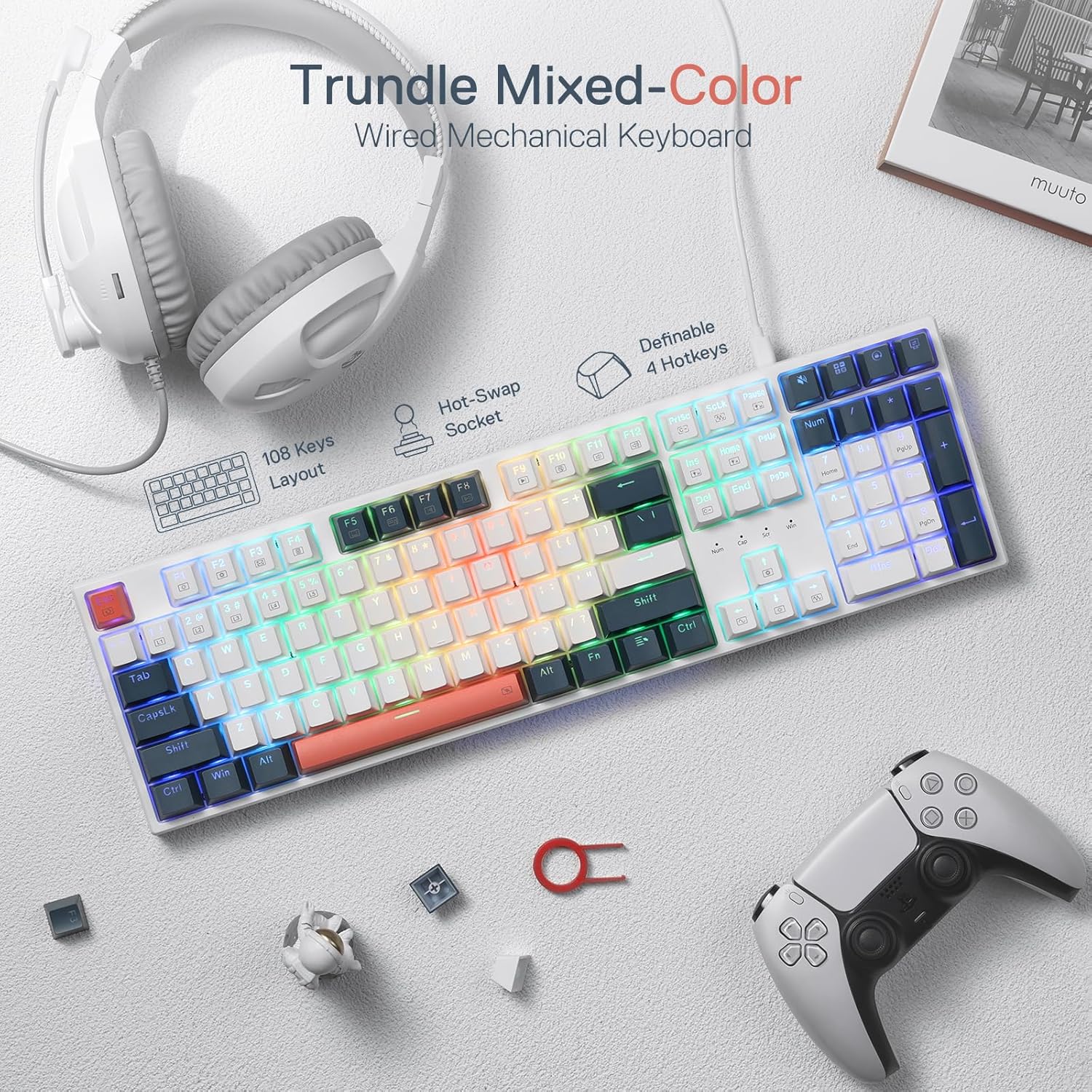 Redragon k668WBO-RGB 108 MECHANICAL KEYBOARD