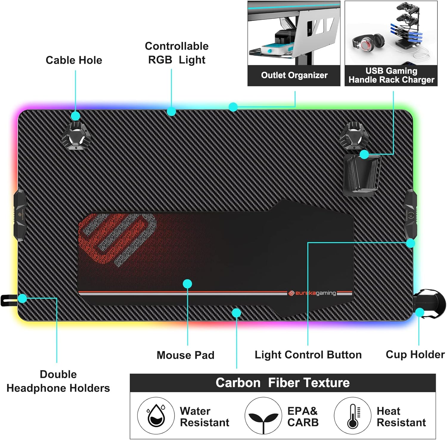 GAMING TABLE DESIGNA ERK-GIP-44B-V1 RGB