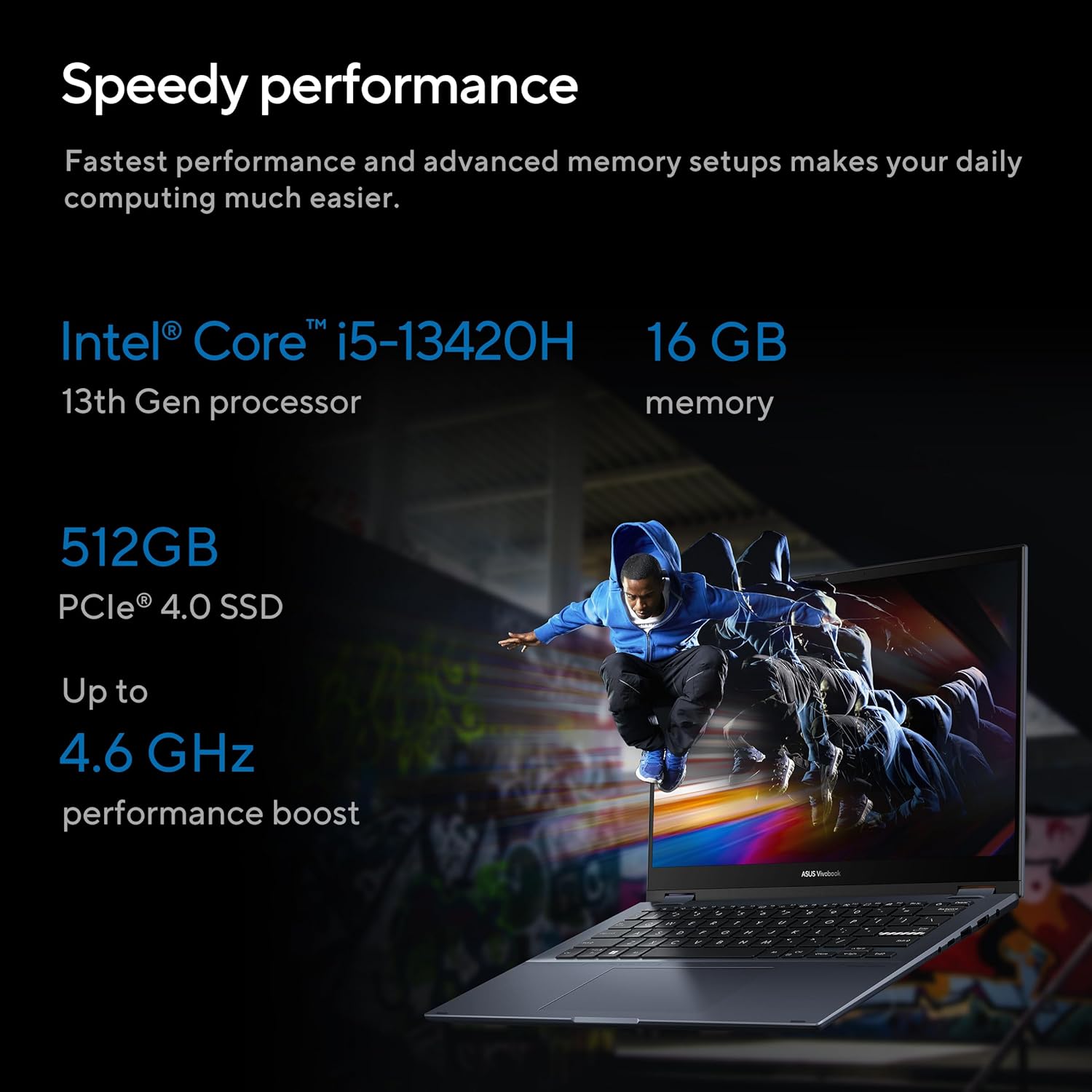 ASUS VIVO S14, CI5-13420H, 512 SSD, 16 GB, 14'' TS , WIN 11, SILVER