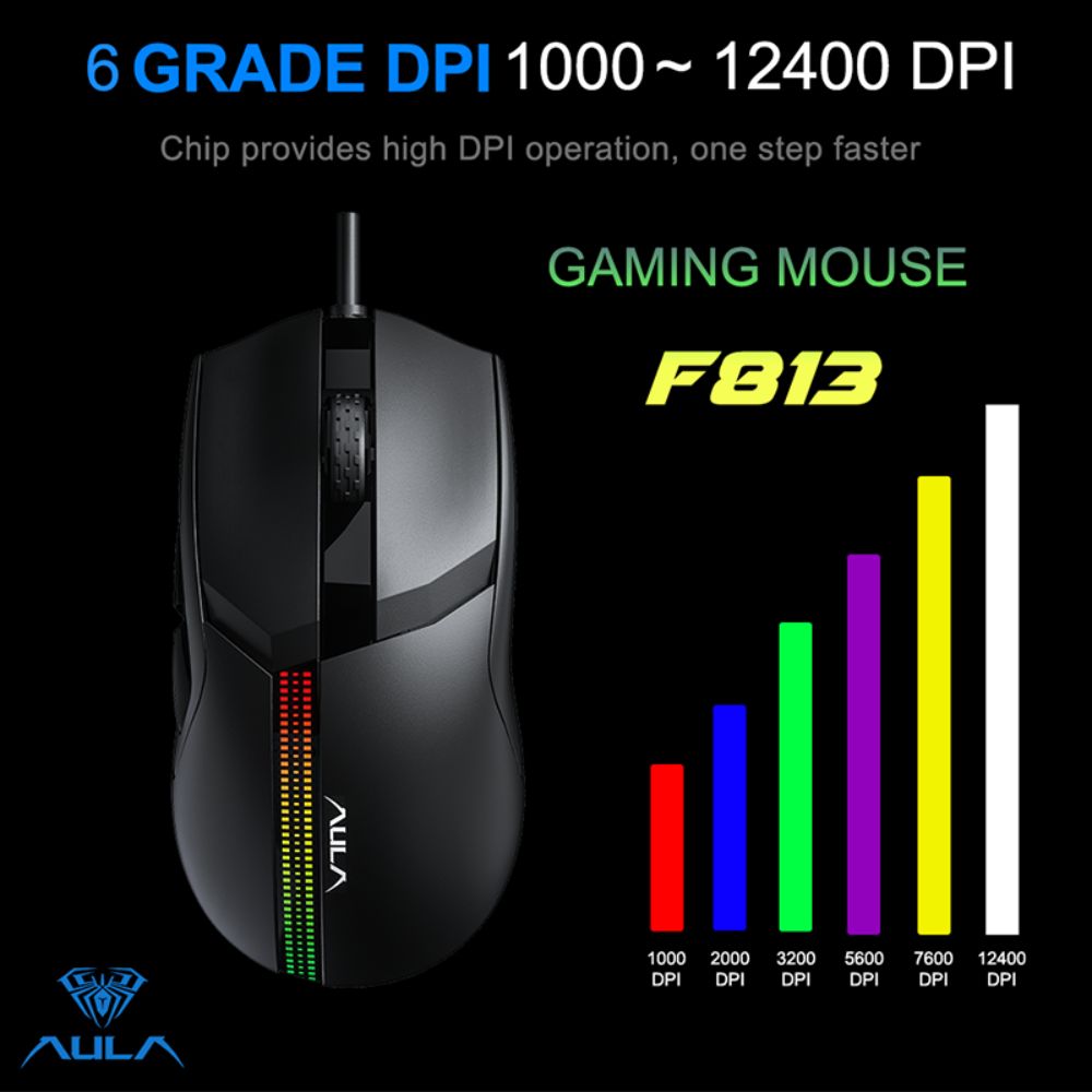 AULA F813 PRO Wired gaming mouse with 7 keys