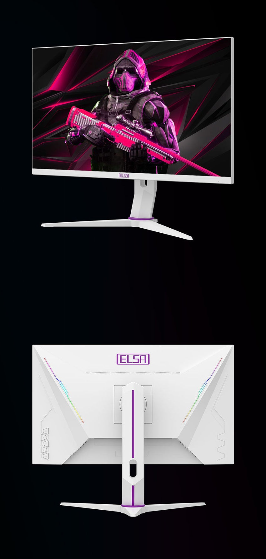 LED ELSA EA271FXV(WHITE) 27'' FHD FAST IPS 280HZ 1MS ADJUSTABLE STAND