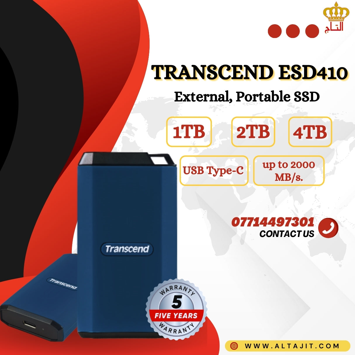 TRANSCEND EXTERNAL SSD ESD410C USB 20GBPS
