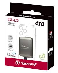 TRANSCEND  EXTERNAL SSD ESD420C USB 20GBPS IRON GREY