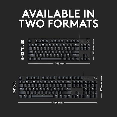 LOGITECH G413 TKL SE-Corded Mechanical Gaming Keyboard - BLACK- ARA - USB-TACTILE