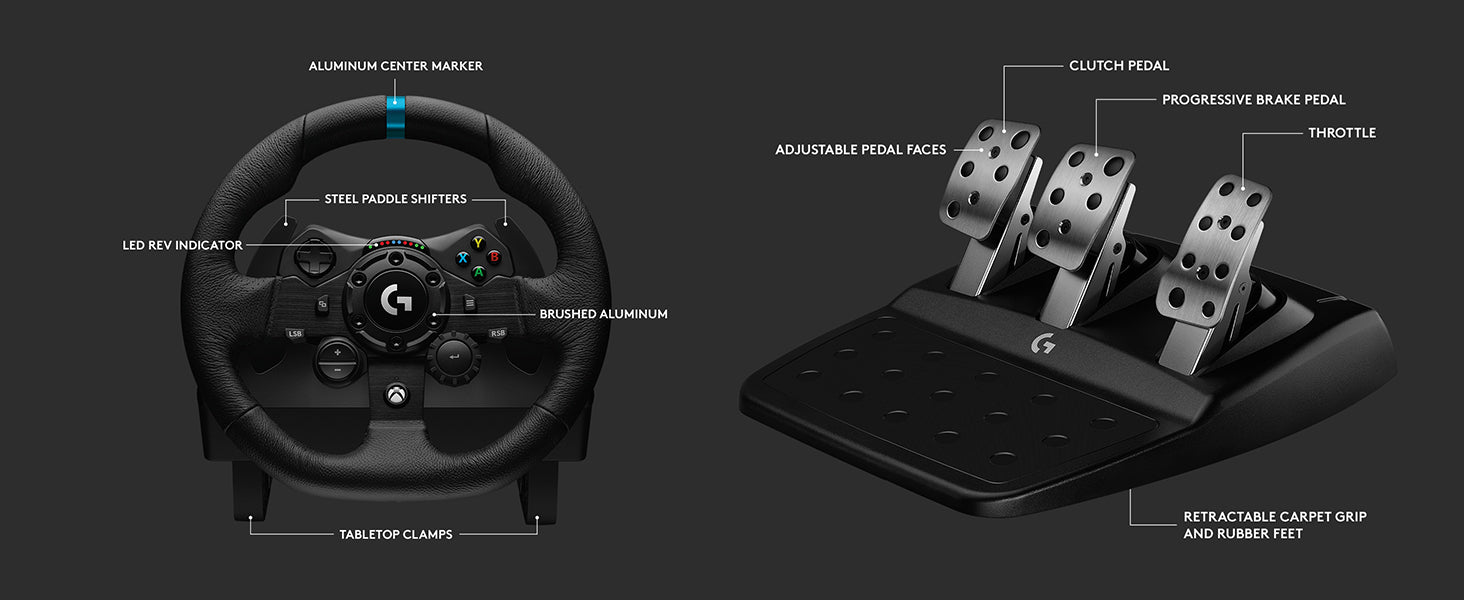 LOGITECH G923 Racing Wheel and Pedals for XBOX and PC – N/A