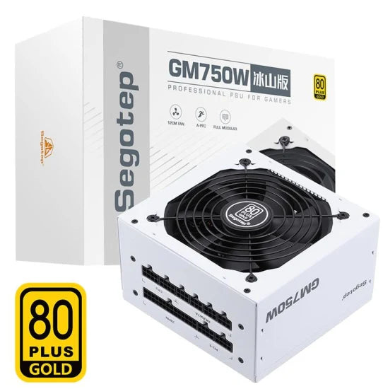 PSU SEGOTEP GM750w +80 FULL MODULAR GOLD white