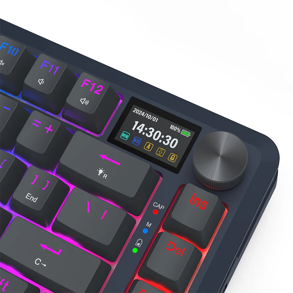 Redragon K708-RGB-PRO 75% gasket mechanical keyboard Wired/2.4G/BT, LCD display