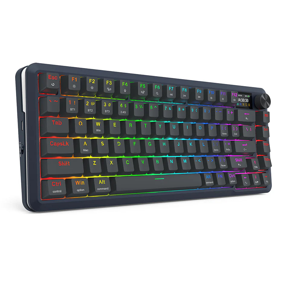 Redragon K708-RGB-PRO 75% gasket mechanical keyboard Wired/2.4G/BT, LCD display