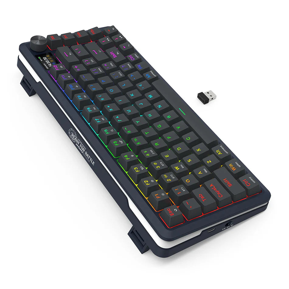Redragon K708-RGB-PRO 75% gasket mechanical keyboard Wired/2.4G/BT, LCD display