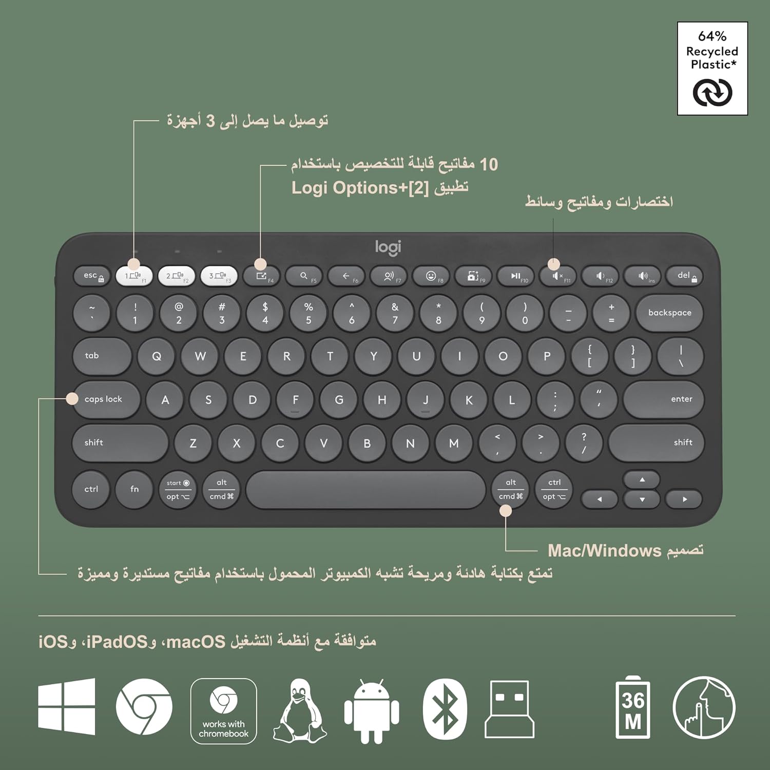 Logitech Pebble 2 MK380s Desktop