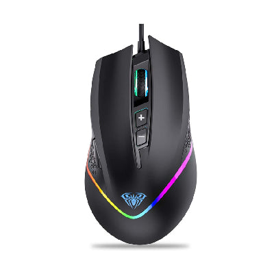 AULA F805 RGB Wired Gaming Mouse with Side Buttons (BLACK)