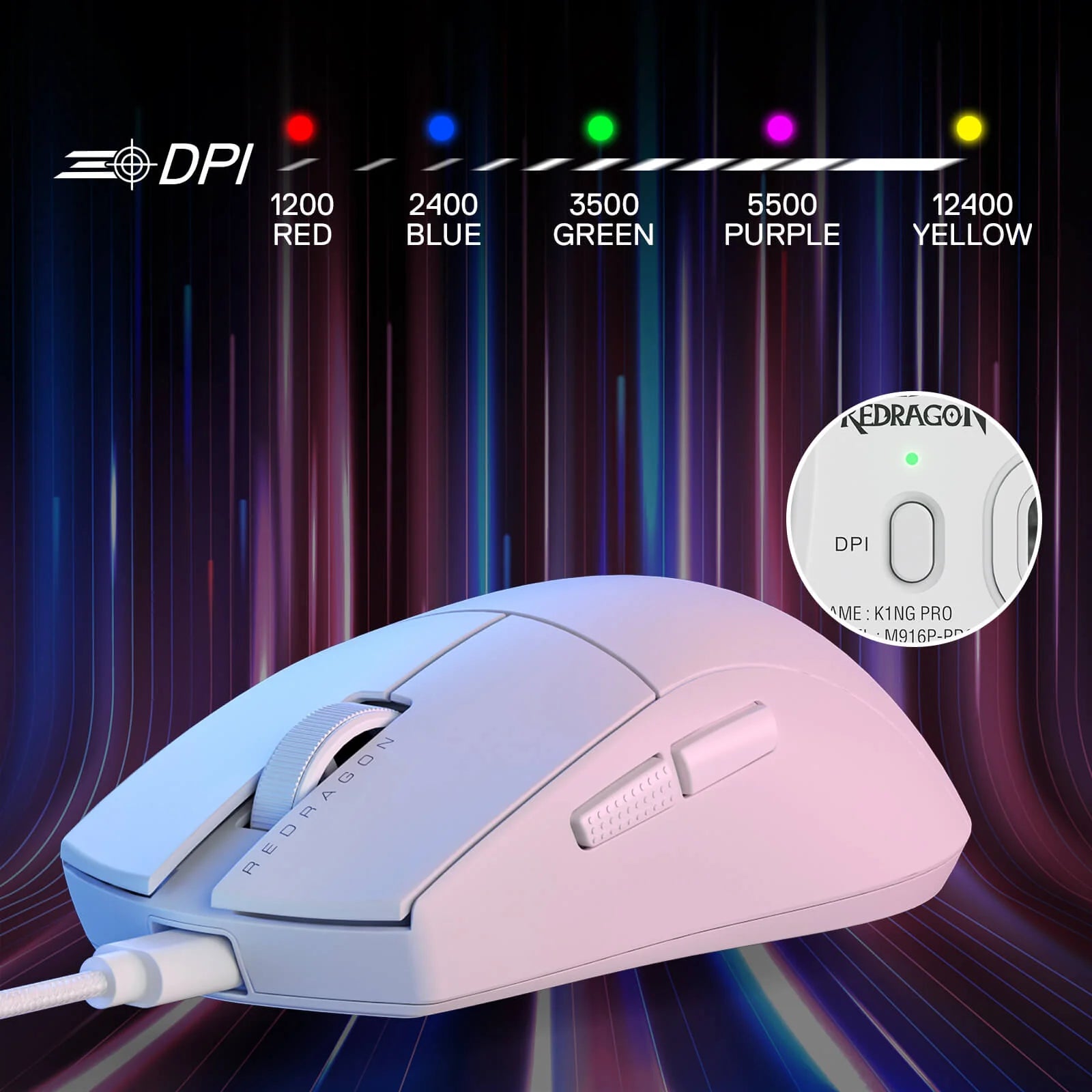 REDRAGON M724P WHITE MOUSE