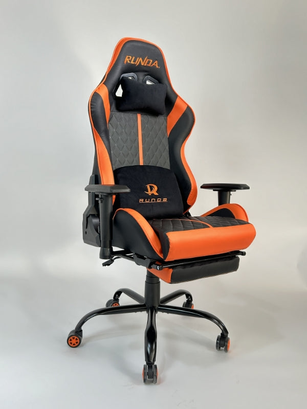 RUNDA GAMING CHAIR RD-6035 FOOTREST BLACK+ORANGE
