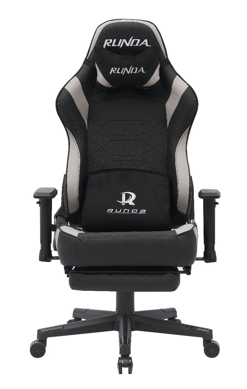 RUNDA GAMING CHAIR RD-1009 FOOTREST BLACK+GREY